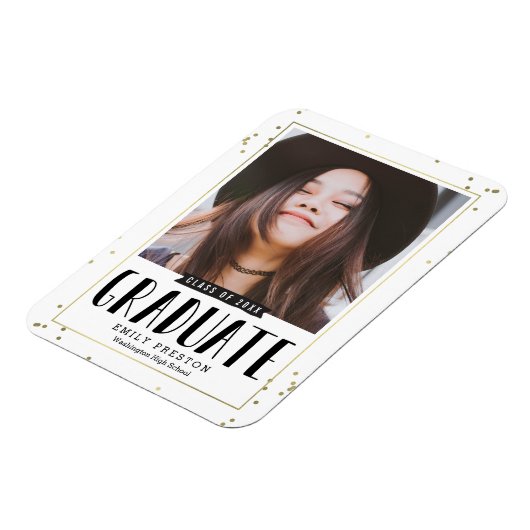 Bubble Chic Afstuderen Announouncement Magnet Magneet (Linkerzijde)