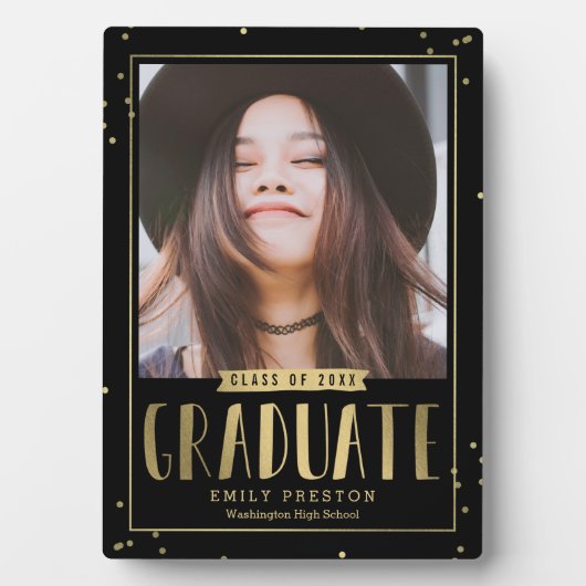 Bubble Chic Afstuderen Photo Gift Desktop Plaque Fotoplaat (voorkant)