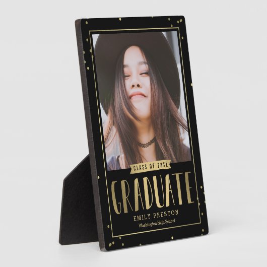 Bubble Chic Afstuderen Photo Gift Desktop Plaque Fotoplaat (Zijkant)