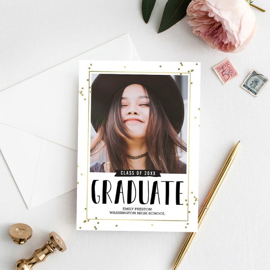 Bubble Chic EDITABLE COLOR Afstuderen Invitation Kaart