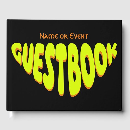 Bubble Chubby Retro geel Custom Gastenboek (Voorkant)