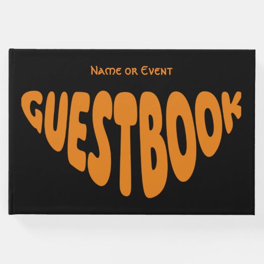 Bubble Chubby Retro Sinaasappel Aangepast Gastenboek (Voorkant)