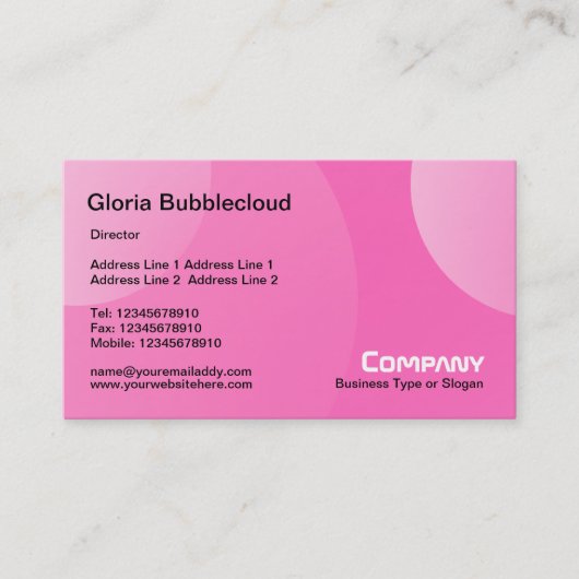 Bubble Cloud - Shades of Bleek Pink II Visitekaartje (Voorkant)