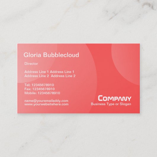 Bubble Cloud - Shades of Red II Visitekaartje (Voorkant)