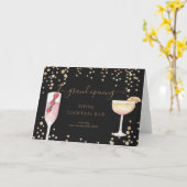 Bubble cocktail goud en glitter grote opening kaart (Gele Bloem)