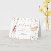 Bubble cocktail goud en glitter grote opening kaart (Gele Bloem)