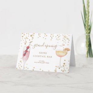 Bubble cocktail goud en glitter grote opening kaart