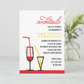 Bubble Cocktails Engagement Party - Uitnodiging (Staand voorkant)