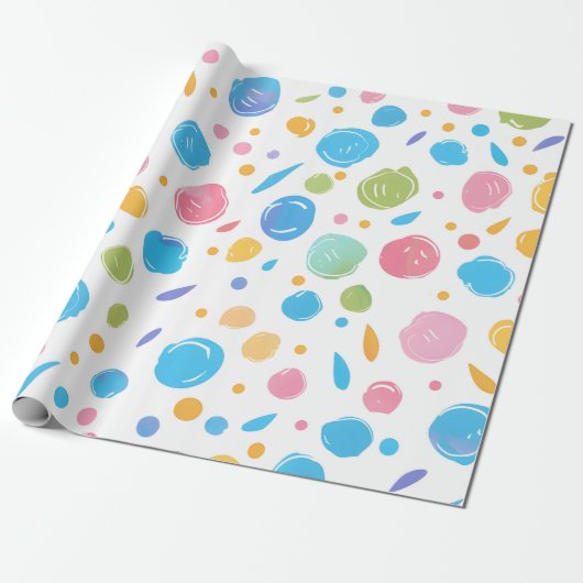 Bubble Confetti Cadeaupapier (Uitgerold)