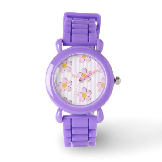 Bubble Daisies Kids Silicon Horloge (Voorkant)