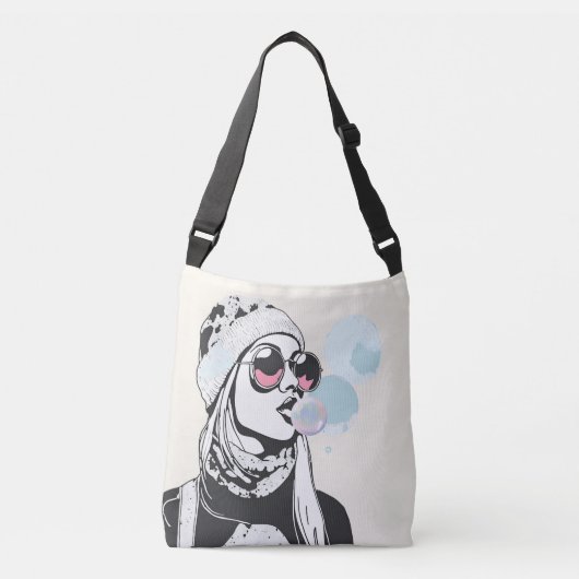 Bubble Daydream Girl Modern Art Canvas tas (Voorkant)