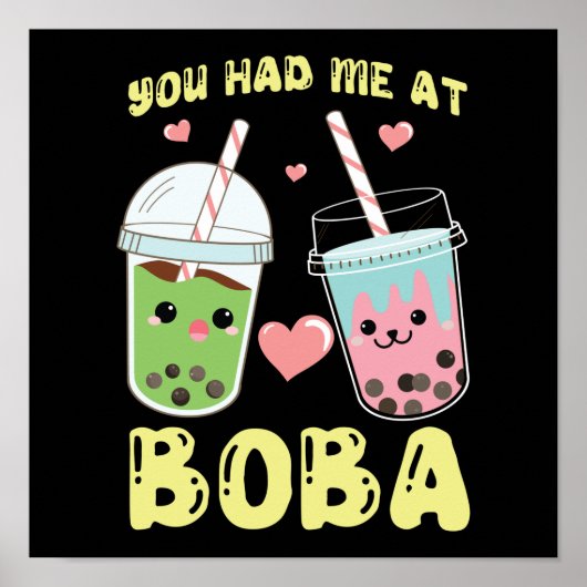 Bubble die je me had bij Boba Tea Poster (Voorkant)