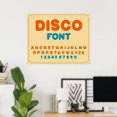 Bubble Disco Alfabet Lettertype Vet letters Poster (Thuiskantoor)