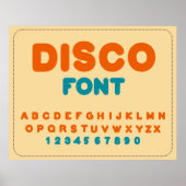 Bubble Disco Alfabet Lettertype Vet letters Poster (Voorkant)
