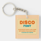 Bubble Disco Alfabet Lettertype Vet  letters Sleutelhanger (Voorkant)