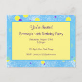 Bubble Dot Personalized Birthday Invite Briefkaart (Voorkant)