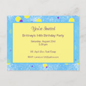 Bubble Dot Personalized Birthday Invite Briefkaart (Voorkant)