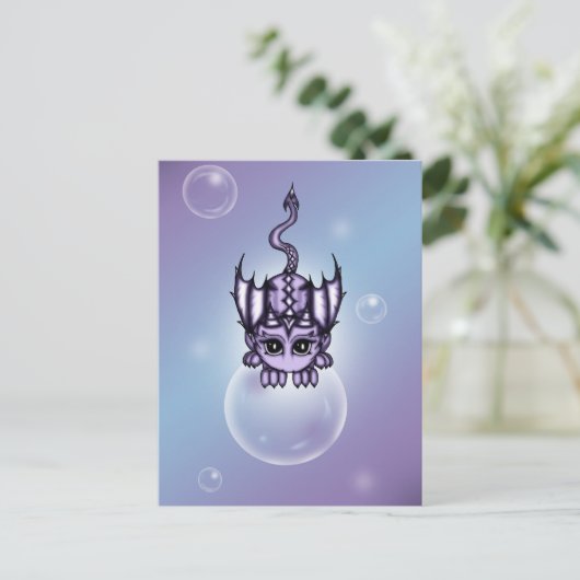 Bubble Dragon Briefkaart (Staand voorkant)