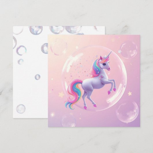 bubble-eenhoorn kaart (Voorkant / Achterkant)