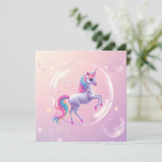 bubble-eenhoorn kaart (Staand voorkant)