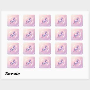 bubble-eenhoorn vierkante sticker
