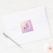 bubble-eenhoorn vierkante sticker (Envelop)