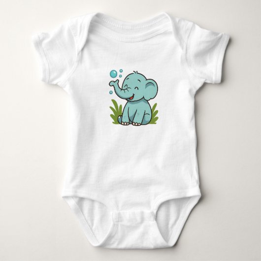 Bubble Elephant Baby T-shirt Tiny Smiles (Voorkant)
