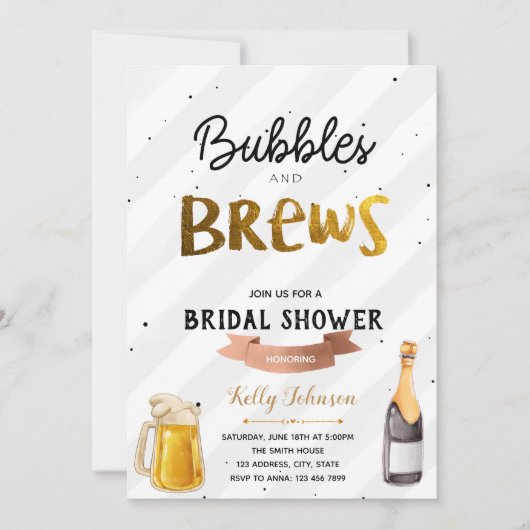 Bubble en brei-bridal doucheuitnodiging kaart (Voorkant)