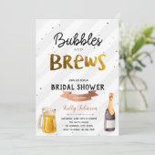 Bubble en brei-bridal doucheuitnodiging kaart (Staand voorkant)