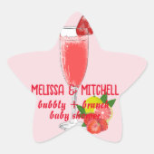 Bubble en brunch baby shower cupcake toppers ster sticker (Voorkant)
