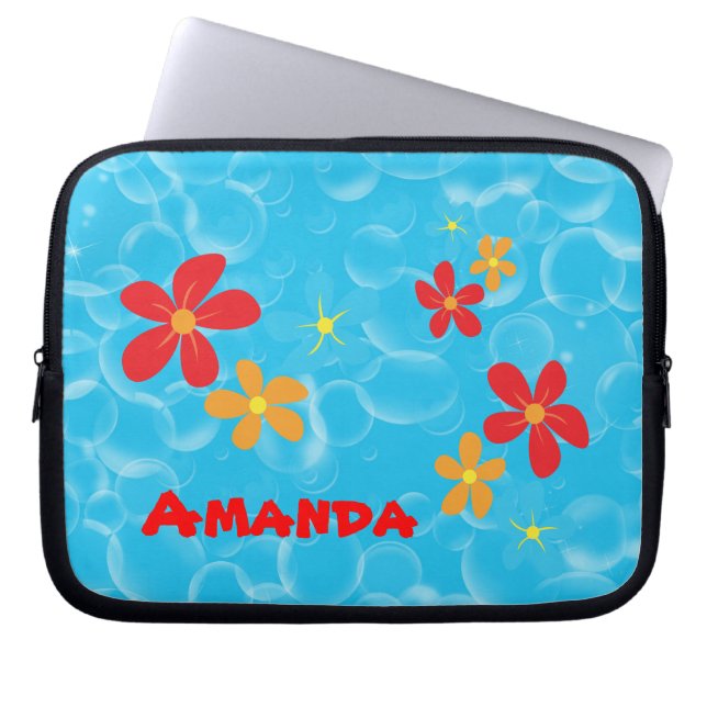 Bubble en Daisy Design Laptop Sleeve (Voorkant)
