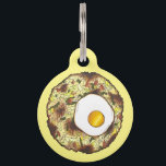 Bubble en Squeak Brunch UK British Food Cuisine Huisdierpenning<br><div class="desc">Voetvormig ontwerp bevat een originele markeringsteken van 'bubble and squeak',  een klassiek Brits voedsel dat bestaat uit kool en aardappelen,  en dat voorzien is van een ei.</div>