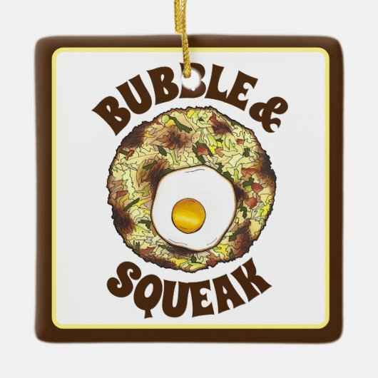 Bubble en Squeak Brunch UK British Food Cuisine Keramisch Ornament (Voorkant)