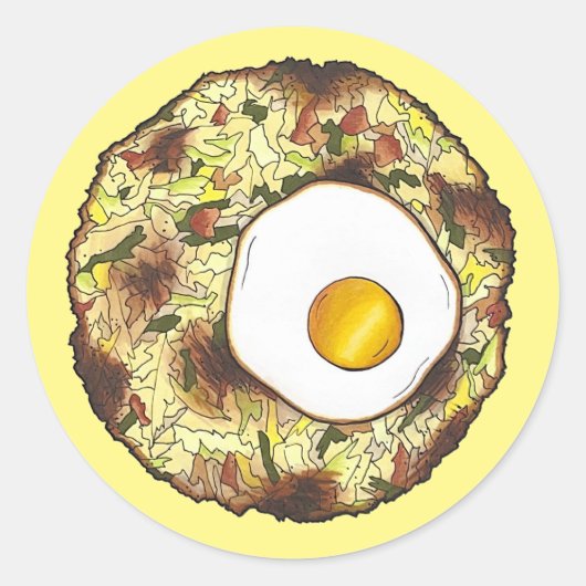 Bubble en Squeak Brunch UK British Food Cuisine Ronde Sticker (Voorkant)