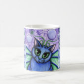 Bubble Fairy Cat Fantasy Winged Cat Art Mok (Center)