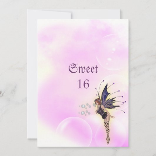 Bubble Fairy Fantasy Sweet 16 Birthday Kaart (Voorkant)
