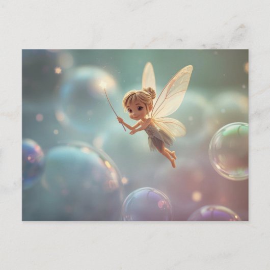 Bubble Fairy Uitnodiging Briefkaart (Voorkant)