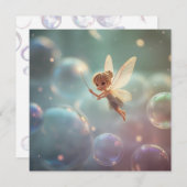 Bubble Fairy-uitnodiging Kaart (Voorkant / Achterkant)