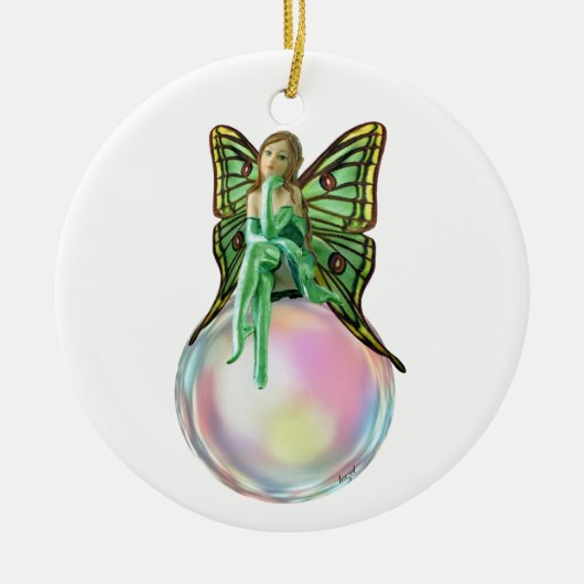 Bubble Fairy, ventilatorvet, feiharde cadeautjes,  Keramisch Ornament (Voorkant)