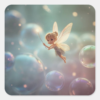 Bubble Fairy Vierkante Sticker
