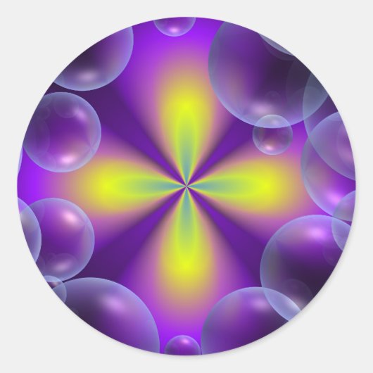 Bubble fantasie ronde sticker (Voorkant)