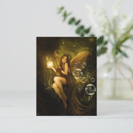 Bubble Fantasy Fairy Briefkaart (Staand voorkant)