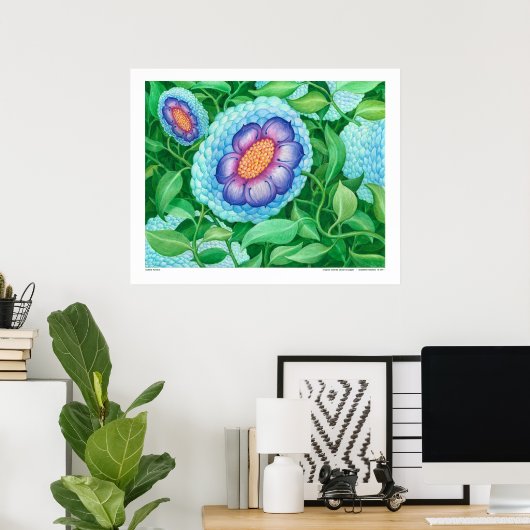 Bubble Flower Art Poster (Thuiskantoor)