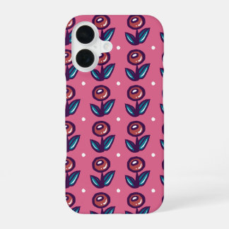 Bubble Flowers in Pink - Schattigee Bloemen Natuu iPhone 16 Hoesje