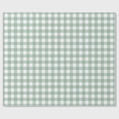 Bubble Frogs Gingham - salie lauriergroen plaid. Cadeaupapier (Vlak)