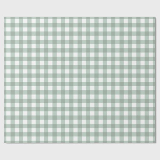 Bubble Frogs Gingham - salie lauriergroen plaid. Cadeaupapier (Vlak)