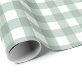 Bubble Frogs Gingham - salie lauriergroen plaid. Cadeaupapier (Rol Hoek)