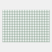Bubble Frogs Gingham - salie lauriergroen plaid. Inpakpapier Vel (Voorkant 3)