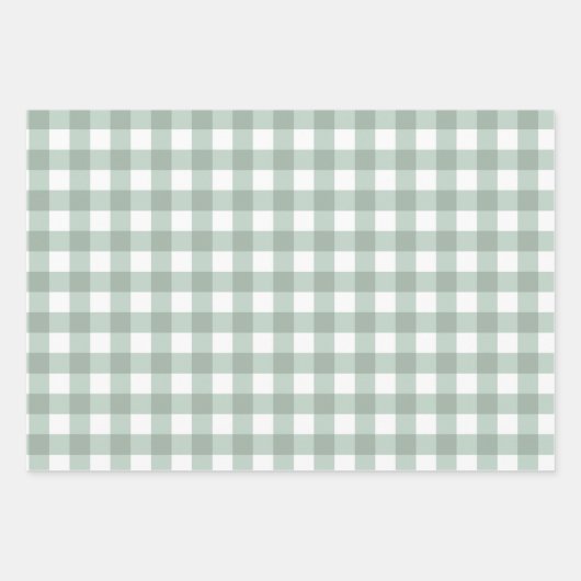Bubble Frogs Gingham - salie lauriergroen plaid. Inpakpapier Vel (Voorkant)