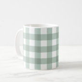 Bubble Frogs Gingham - salie lauriergroen plaid. Koffiemok (Voorkant links)